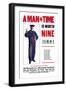 A Man in Time is Worth Nine, U.S. Navy, c.1917-null-Framed Art Print