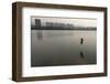 A Man Jumps into the Waters of the Yenisei River in Krasnoyarsk-Ilya Naymushin-Framed Photographic Print