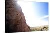 A Man Lead Climbing a Sport Route at Cochise Stronghold in Southern Arizona-Bennett Barthelemy-Stretched Canvas