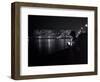 A Man Lights a Cigarette on the Thames Embankment in London, 1955-null-Framed Photographic Print