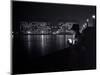 A Man Lights a Cigarette on the Thames Embankment in London, 1955-null-Mounted Photographic Print