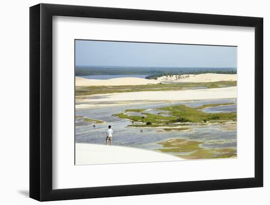 A Man Looking Out from the Funil Dune, Ceara, Brazil, South America-Alex Robinson-Framed Photographic Print