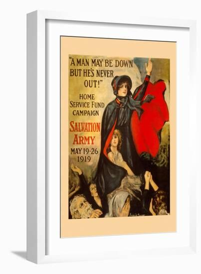 A Man May Be Down But He's Never Out!-Frederick Duncan-Framed Art Print