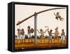 A Man Mimicing Hanuman, the Monkey God of the Ramayana Epic, in a Circus-Like Activity, from…-null-Framed Stretched Canvas