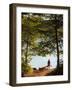 A Man Next to His Canoe at Zack Woods Pond, Hyde Park, Vermont, Usa-Jerry & Marcy Monkman-Framed Photographic Print