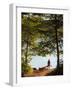 A Man Next to His Canoe at Zack Woods Pond, Hyde Park, Vermont, Usa-Jerry & Marcy Monkman-Framed Photographic Print