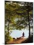 A Man Next to His Canoe at Zack Woods Pond, Hyde Park, Vermont, Usa-Jerry & Marcy Monkman-Mounted Photographic Print