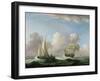 A Man-O-War in a Swell and a Sailing Boat-Peter Monamy-Framed Giclee Print