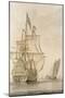 A Man-O'-War under Sail Seen from the Stern with a Boeiler Nearby-Cosimo Rosselli-Mounted Giclee Print