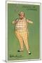 A Man of Cheques: a Fat Wealthy Man Wearing a Checked Suit (Chromolitho)-Dudley Hardy-Mounted Giclee Print