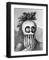 A Man of the Sandwich Islands in a Mask, Illustration from 'A Voyage to the Pacific', Engraved by…-John Webber-Framed Giclee Print