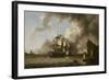 A Man of War in a Harbour (Oil on Canvas)-Richard Wright-Framed Giclee Print