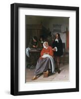 A Man Offering an Oyster to a Woman, C1660-1665-Jan Steen-Framed Giclee Print