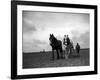 A Man on a Farm Harvesting in a Field with His Two Horses-null-Framed Photographic Print