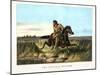 A man on a horse in the middle of prairie with a group of riders following him in the background.-Vernon Lewis Gallery-Mounted Art Print