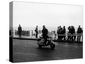 A Man on a Lambretta Scooter, Taking Part in the Daily Express Rally, 1953-null-Stretched Canvas