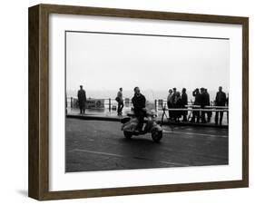 A Man on a Lambretta Scooter, Taking Part in the Daily Express Rally, 1953-null-Framed Photographic Print