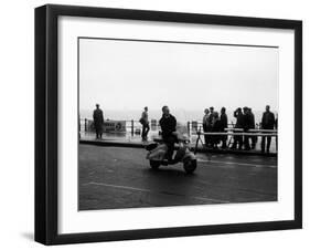 A Man on a Lambretta Scooter, Taking Part in the Daily Express Rally, 1953-null-Framed Photographic Print