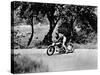 A Man on a Norton Bike Taking Part in the Belgian Grand Prix, 1924-null-Stretched Canvas