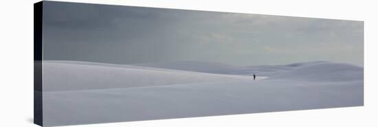 A Man on the Sand Dunes in Lencois Maranhenses National Park on a Stormy Afternoon-Alex Saberi-Stretched Canvas