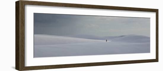 A Man on the Sand Dunes in Lencois Maranhenses National Park on a Stormy Afternoon-Alex Saberi-Framed Photographic Print