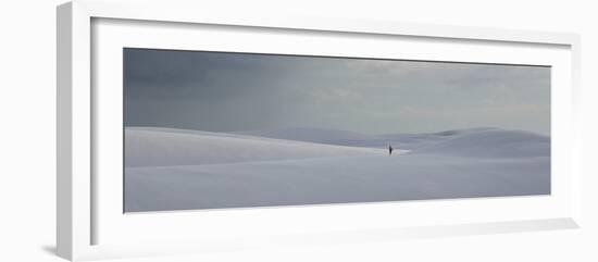 A Man on the Sand Dunes in Lencois Maranhenses National Park on a Stormy Afternoon-Alex Saberi-Framed Photographic Print