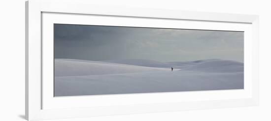 A Man on the Sand Dunes in Lencois Maranhenses National Park on a Stormy Afternoon-Alex Saberi-Framed Photographic Print