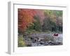 A Man Paddles His Canoe, Seboeis Lake, Millinocket, Maine, USA-Jerry & Marcy Monkman-Framed Photographic Print