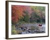 A Man Paddles His Canoe, Seboeis Lake, Millinocket, Maine, USA-Jerry & Marcy Monkman-Framed Photographic Print