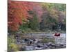 A Man Paddles His Canoe, Seboeis Lake, Millinocket, Maine, USA-Jerry & Marcy Monkman-Mounted Photographic Print