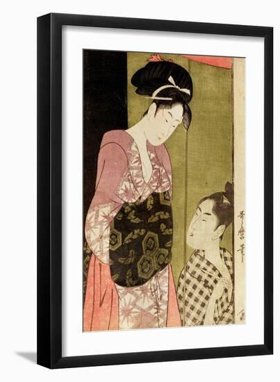 A Man Painting a Woman-Kitagawa Utamaro-Framed Giclee Print