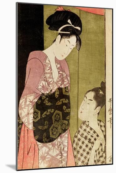 A Man Painting a Woman-Kitagawa Utamaro-Mounted Giclee Print