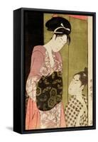 A Man Painting a Woman-Kitagawa Utamaro-Framed Stretched Canvas