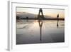 A Man Playing a Saxophone in Front of the Eiffel Tower, Paris, France, Europe-Julian Elliott-Framed Photographic Print
