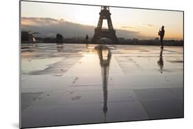 A Man Playing a Saxophone in Front of the Eiffel Tower, Paris, France, Europe-Julian Elliott-Mounted Photographic Print