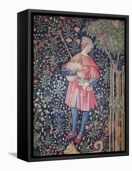 A Man Playing the Bagpipes-null-Framed Stretched Canvas