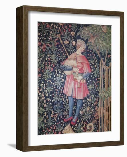 A Man Playing the Bagpipes-null-Framed Giclee Print