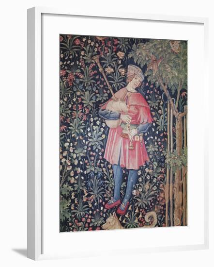 A Man Playing the Bagpipes-null-Framed Giclee Print