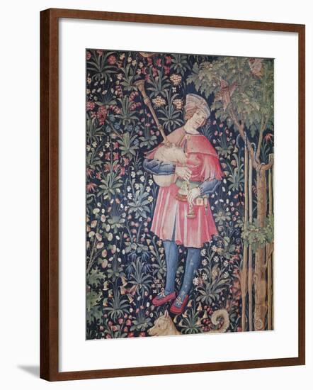 A Man Playing the Bagpipes-null-Framed Giclee Print