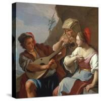 A Man Playing the Lute-Pietro Bardellino-Stretched Canvas