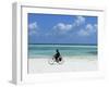 A Man Riding His Bicycle of Kiwengwa Beach, Island of Zanzibar, Tanzania, East Africa, Africa-Yadid Levy-Framed Photographic Print