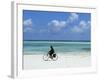 A Man Riding His Bicycle of Kiwengwa Beach, Island of Zanzibar, Tanzania, East Africa, Africa-Yadid Levy-Framed Photographic Print