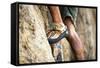 A Man's Climbing Shoe in Low Depth of Field at Granite Point in Eastern Washington-Ben Herndon-Framed Stretched Canvas