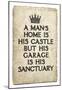 A Man's Garage is His Sanctuary Art Print Poster-null-Mounted Poster
