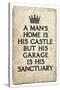 A Man's Garage is His Sanctuary Art Print Poster-null-Stretched Canvas