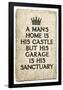 A Man's Garage is His Sanctuary Art Print Poster-null-Framed Poster