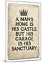 A Man's Garage is His Sanctuary-null-Mounted Poster