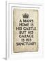 A Man's Garage is His Sanctuary-null-Framed Art Print