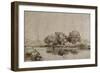 A Man Sculling a Boat on the Bullewijk, with a View Toward Ouderkerk, C.1650-Rembrandt van Rijn-Framed Giclee Print