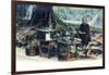 A Man Selling Fruit under a Tree, Hong Kong, China, C1900s-null-Framed Giclee Print